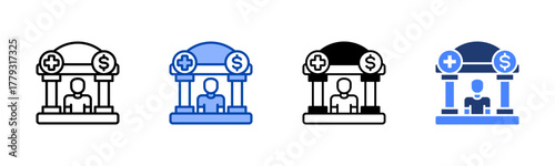 Welfare icon set multiple style collection