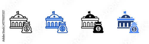 Budget icon set multiple style collection