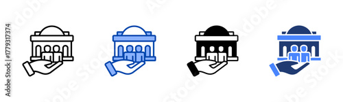 Public Service icon set multiple style collection