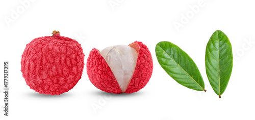 Lychee isolated on transparent png ( image from camera )