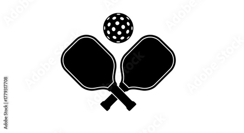 Pickleball paddles and ball icon