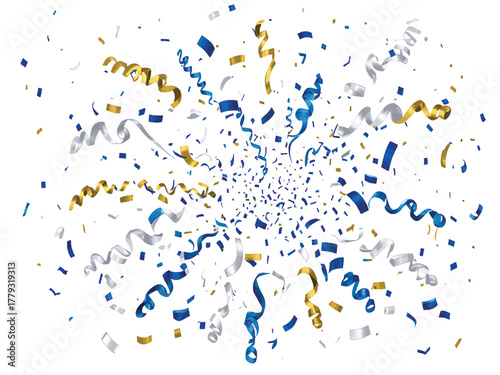 Celebratory Burst of Confetti and Streamers for Festive Occasions
