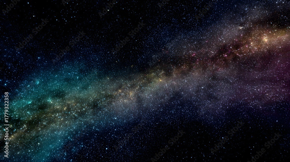 Fototapeta premium Night sky with stars and nebula. Abstract background of a galaxy in a free space