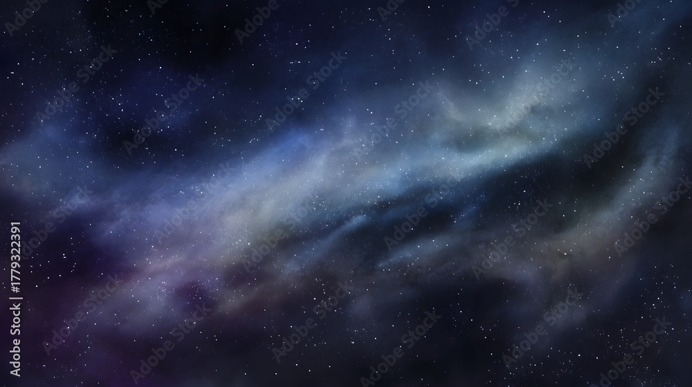 Fototapeta premium Night sky with stars and nebula. Abstract background of a galaxy in a free space