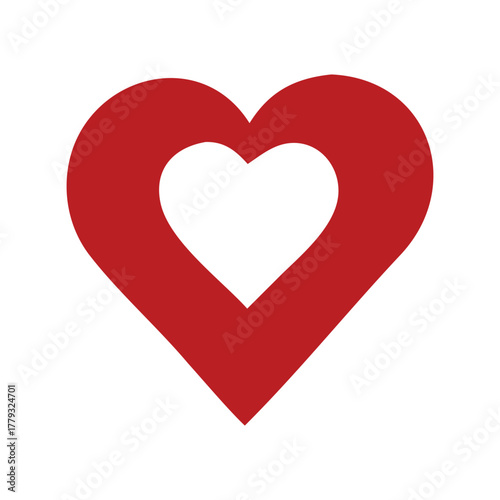 Geometric heart icon with a central sunburst star design. Abstract black and white vector symbol of love, light, and passion on an isolated background
