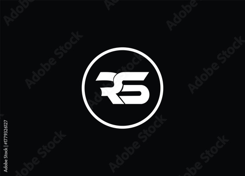 RS Initial Letter Logo, Bold Circular RS Monogram for Dynamic Brand Identity