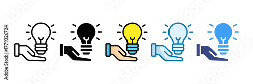 Lightbulb Idea Icon Set Multiple Style Collection