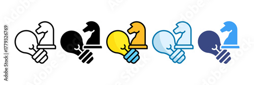 Innovation Strategy Icon Set Multiple Style Collection