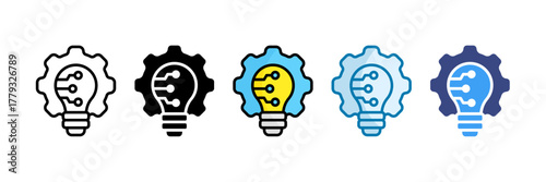 Technology Innovation Icon Set Multiple Style Collection
