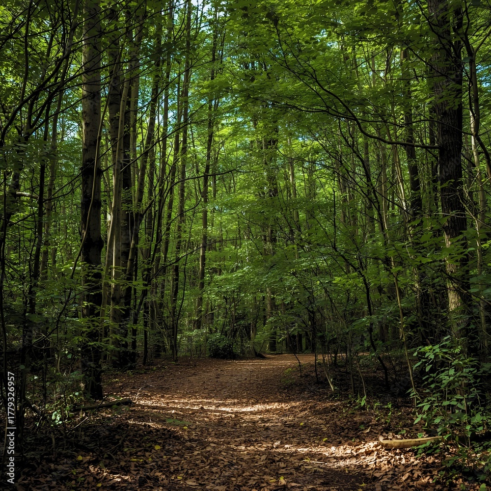 Obraz premium The expanse of forest looks calm and beautiful, as if it holds eternal coolness.