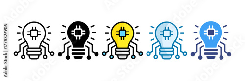 Ai Innovation Icon Set Multiple Style Collection