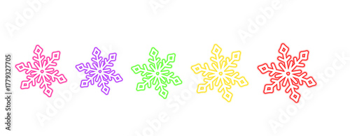 Vibrant Spectrum Snowflakes – Radiant Winter Geometric Design"