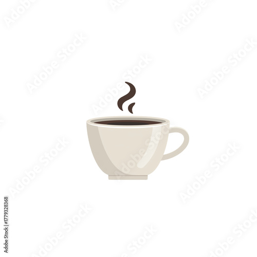 flat 2D icon vector illustrator a steaming coffee