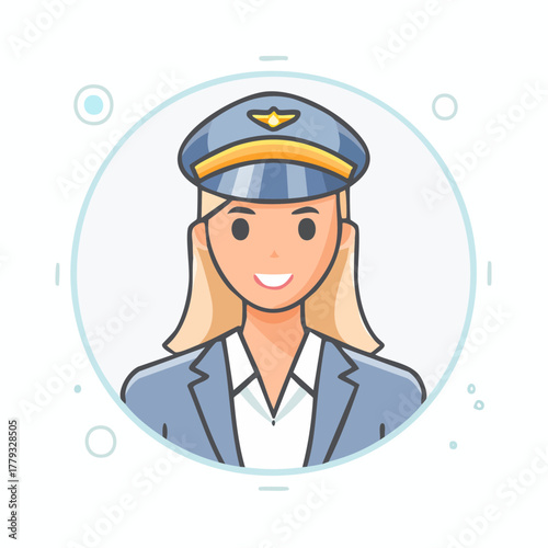 Elegant Female Pilot in Uniform Aviation Professional Portrait