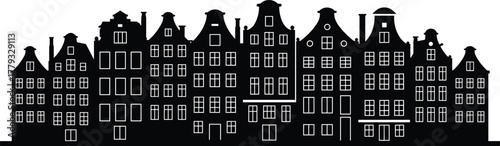 Photos Silhouette, European buildings, Dutch architecture, Amsterdam skyline, historic