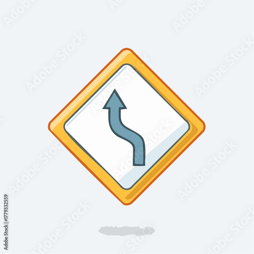 Sharp Curve Ahead Navigating Traffic with Caution and Directional Awareness