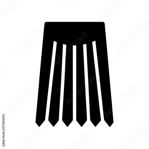 Minimal pleated curtain silhouette vector illustration with white background for textile fabric and home furnishing design artwork 