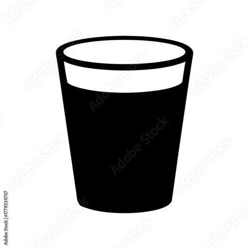 Simple glass with water silhouette vector illustration with white background for purity hydration and beverage container concept design 