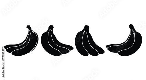Illustration of bananas isolated on white background