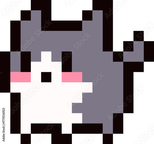 pixel illustration of cat