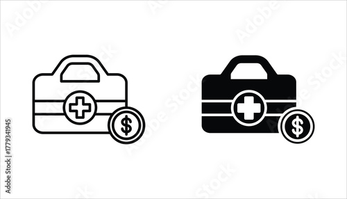 Emergency Fund Icon set. Financial aid management. Save savings. Vector illustration for web design isolated on white background.