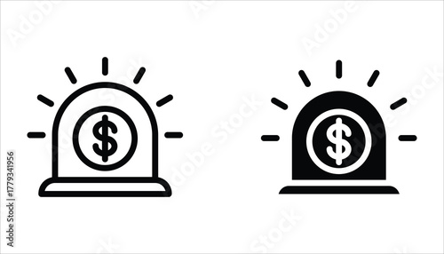 Emergency Fund Icon set. Financial aid management. Save savings. Vector illustration for web design isolated on white background.