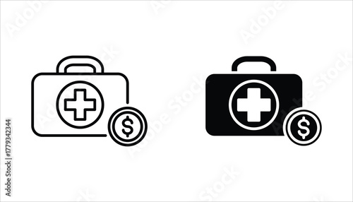 Emergency Fund Icon set. Financial aid management. Vector illustration for web design isolated on white background.