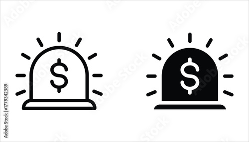 Emergency Fund Icon set. Financial aid management. Vector illustration for web design isolated on white background.