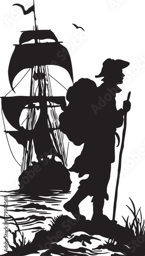 The Wayfarer's Journey silhouette