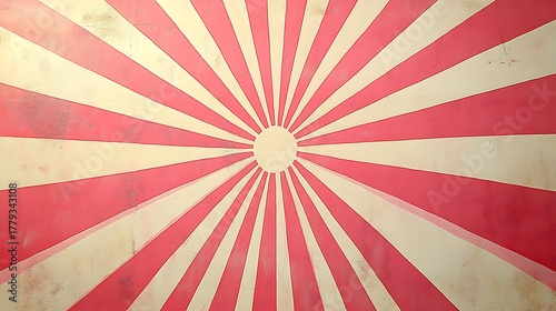 Retro sunburst wall art featuring a pink and cream color scheme with radiant design
