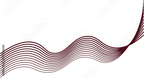 Abstract Wavy Lines Background with Maroon Stripes