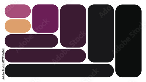 A modern abstract background featuring a dynamic composition of various rounded geometric shapes