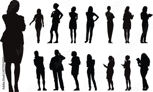 group of women model silhouettes