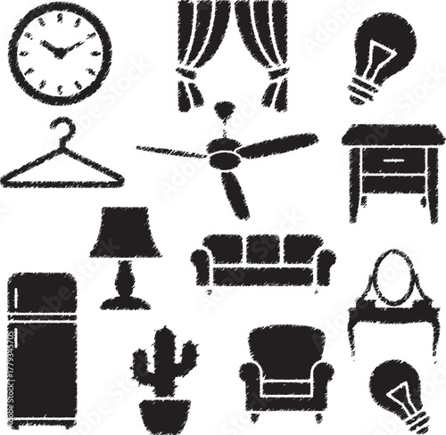 furniture icons set