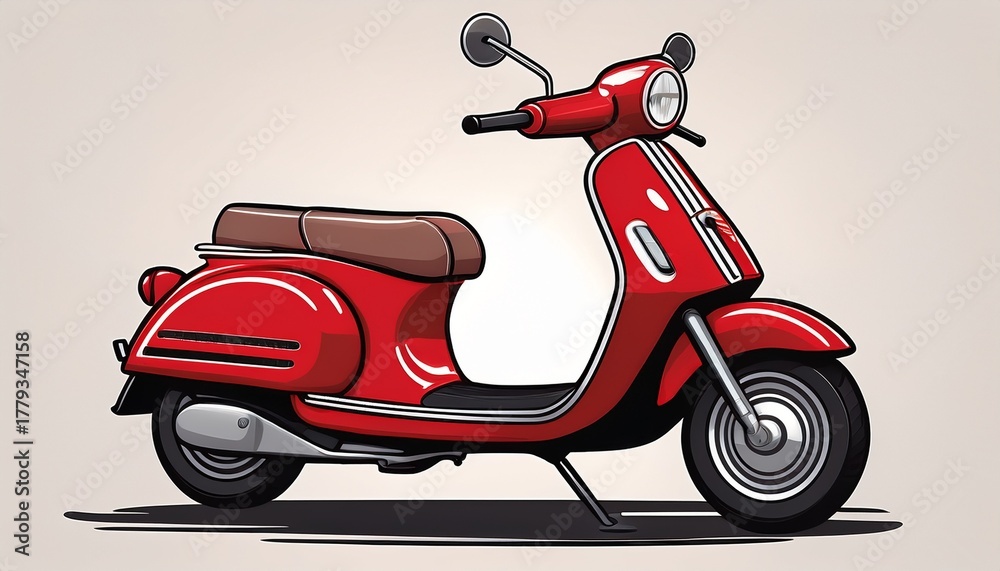 Obraz premium red scooty scooter isolated on white background