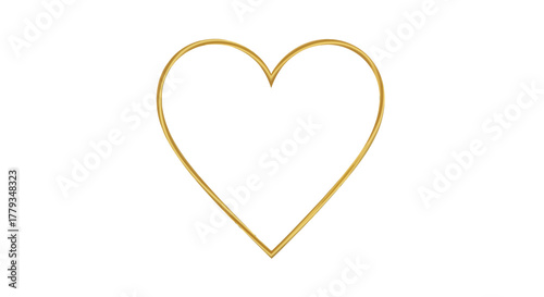 Elegant Golden Heart Outline - A Symbol of Love and Romance for Various Designs