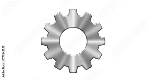Metallic gear illustration, representing industry and mechanical engineering concepts