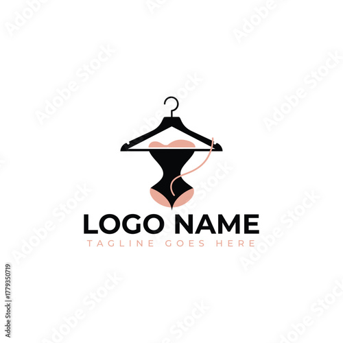 Elegant lingerie logo concept for fashion boutique or brand identity, symbolizing style and sophistication, ideal for attracting a discerning clientele