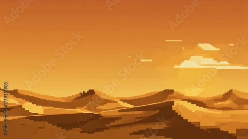 8-Bit Desert Sunset – Animated Pixel Horizon Loop