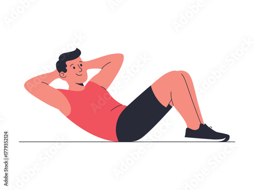 A man is doing abdominal crunches to strengthen his core muscles.