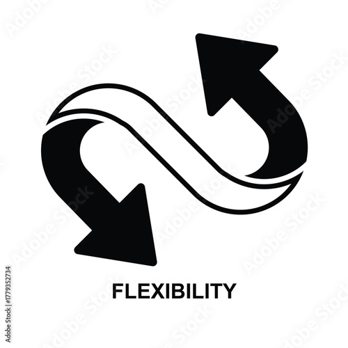 Flexibility icon isolated on background vector illustration. Non AI generate