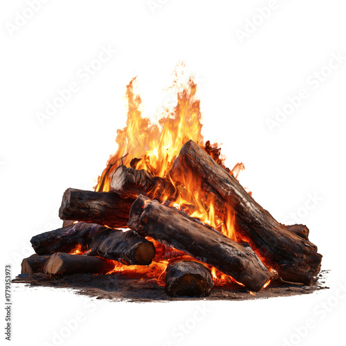 Wood Fire Burning Brightly in a Cozy Outdoor Setting During the Evening.