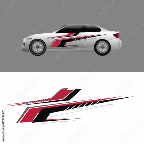 vector car decal background. car body wrap decal. modern car decals
