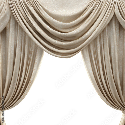 Stylish Beige Curtains Enhancing Interior Decor for Living Room or Bedroom.