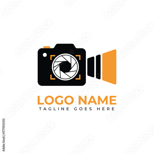 Modern camera and video logo design for photography and videography businesses, perfect for branding and marketing visual content