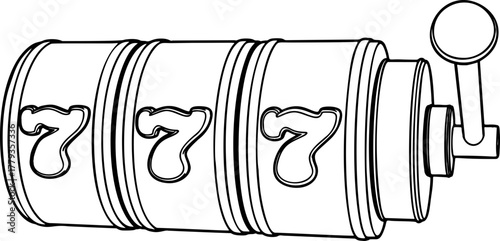 777 casino machine doodle icon