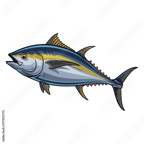 tuna fishing illustration logo vector image t shirt