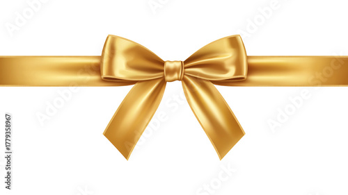 Elegant golden satin bow ribbon adds luxurious flair to any celebratory gift packaging, event decor, or design project needing a touch of class