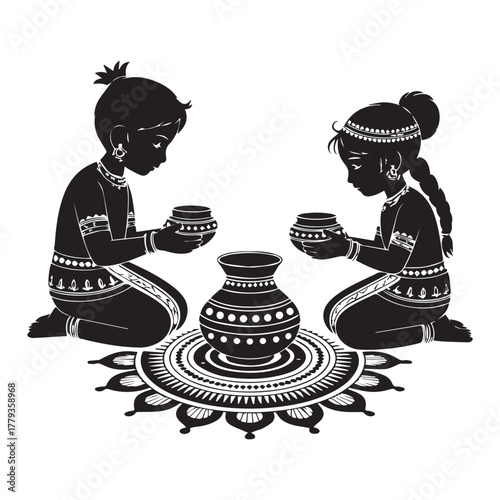 Cute cartoon vector illustration of Hindu god Ganesha in a fun artistic design