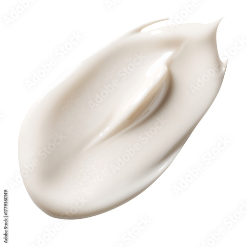 Creamy Skincare Product Swatch on a White Background Showcasing Texture and C...